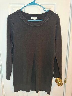 New York & Company | Black Crewneck Knit Tunic Sweater